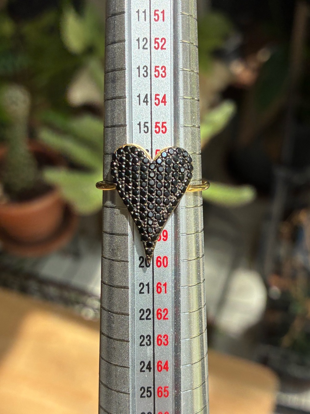 Black Pavé Heart Ring in Gold Tone - Women's Jewelry
